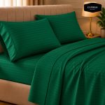Twill Stripe Cotton Bedsheet - Green