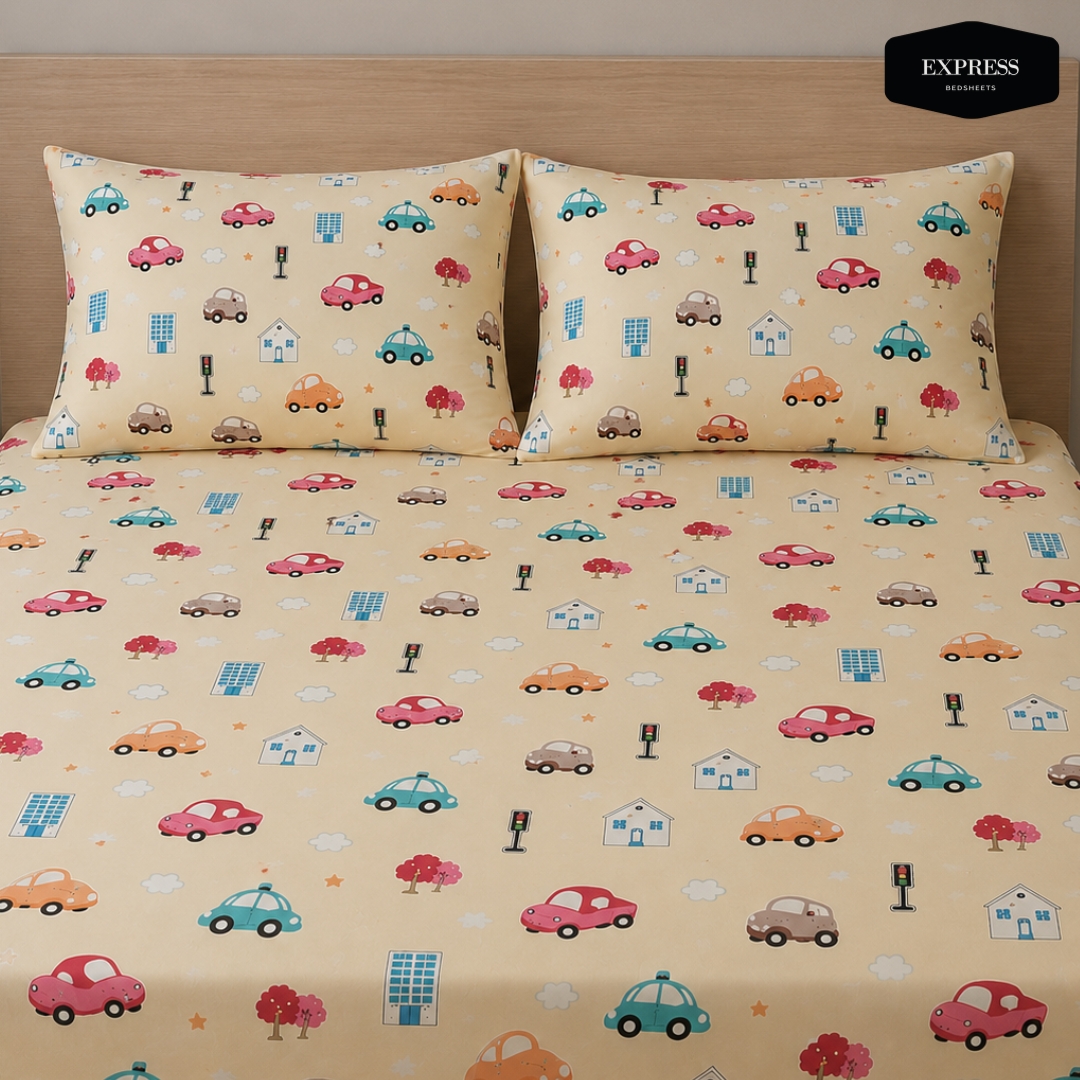 22 100% Egyptian Cotton Printed Bedsheet Single Size - Image 1