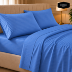 Twill Stripe Cotton Bedsheet - 90x100 king Size