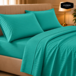 Twill Stripe Cotton Bedsheet - 90x100 king Size