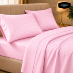 Twill Stripe Cotton Bedsheet - 90x100 king Size