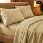 Twill Stripe Cotton Bedsheet - 90x100 king Size